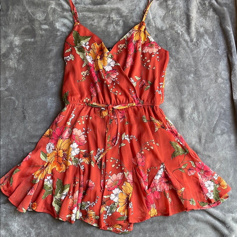Trixxi Floral Jumpsuit in Red and Pink